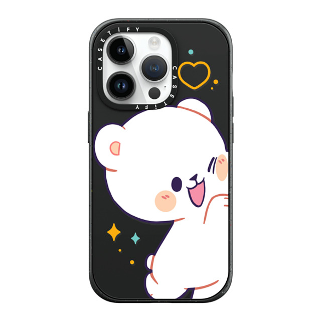 MilkMochaBear x CASETiFY iPhone 14 Pro ケース マットブラック インパクトケース MagSafe対応 Bumping Milk