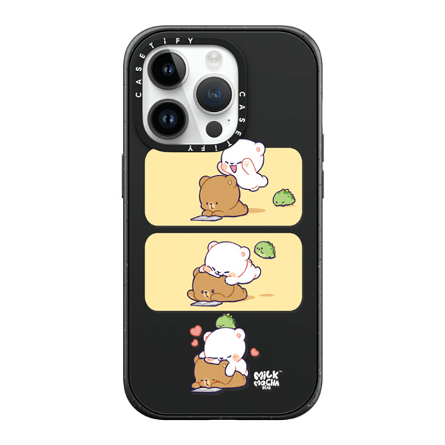 MilkMochaBear x CASETiFY iPhone 14 Pro ケース マットブラック インパクトケース MagSafe対応 Jump Hug