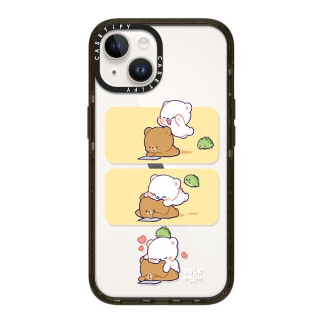 MilkMochaBear x CASETiFY iPhone 14 ケース ブラック インパクトケース Jump Hug