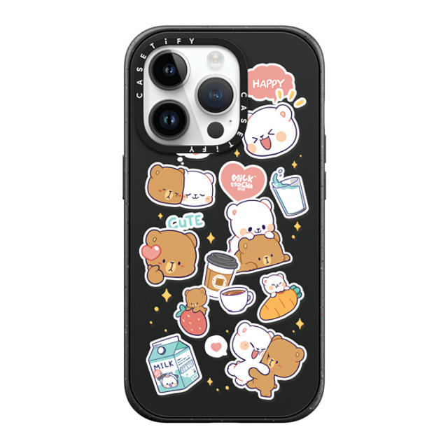 MilkMochaBear x CASETiFY iPhone 14 Pro ケース マットブラック インパクトケース MagSafe対応 Happiness is You