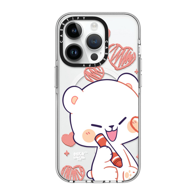 MilkMochaBear x CASETiFY iPhone 14 Pro Case Clear Clear Case MagSafe Compatible Heart Cheek Milk MilkMochaBear x CASETiFY iPhone 14 Pro Case Clear Clear Case MagSafe Compatible Heart Cheek Milk