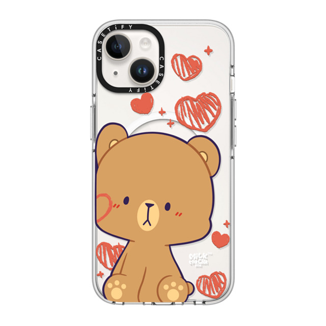 MilkMochaBear x CASETiFY iPhone 14 Case Clear Clear Case MagSafe Compatible Heart Cheek Mocha MilkMochaBear x CASETiFY iPhone 14 Case Clear Clear Case MagSafe Compatible Heart Cheek Mocha