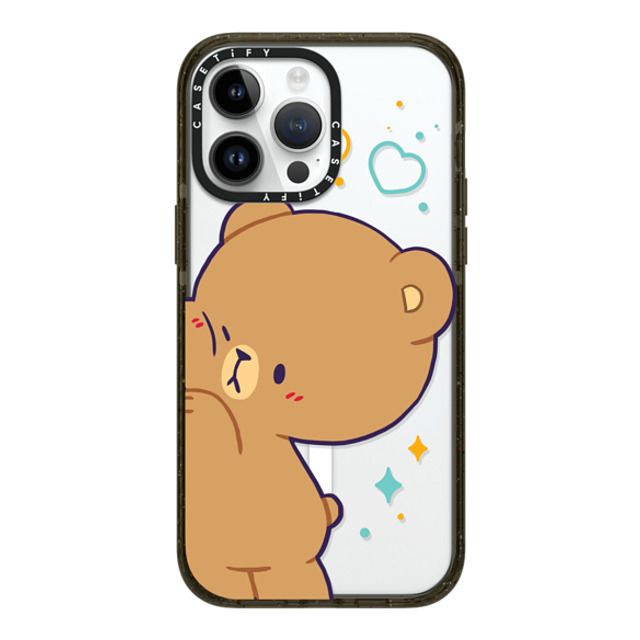 MilkMochaBear x CASETiFY iPhone 14 Pro Max ケース ブラック インパクトケース MagSafe対応 Bumping Mocha