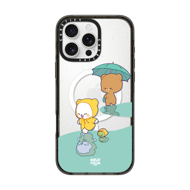 MilkMochaBear x CASETiFY iPhone 16 Pro Max ケース ブラック インパクトケース MagSafe対応 Rainy Day