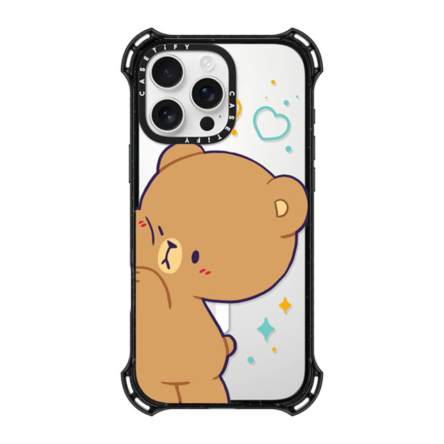 MilkMochaBear x CASETiFY iPhone 16 Pro Max ケース ブラック バウンスケース Bumping Mocha