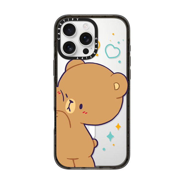 MilkMochaBear x CASETiFY iPhone 16 Pro Max ケース ブラック インパクトケース MagSafe対応 Bumping Mocha