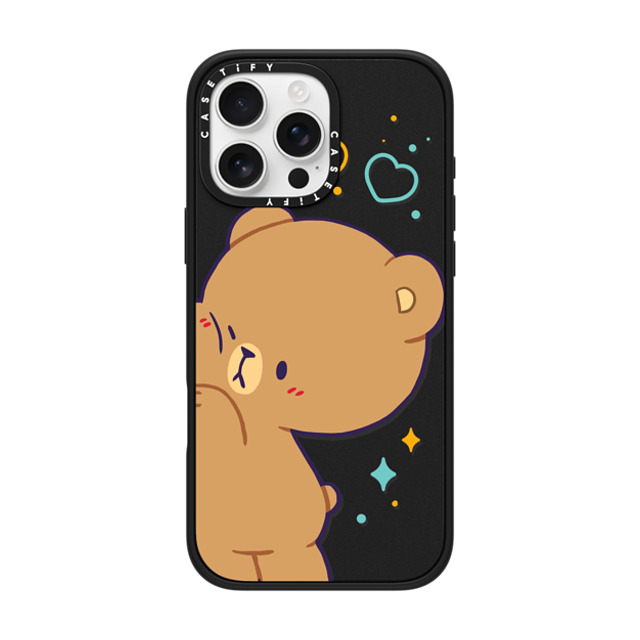 MilkMochaBear x CASETiFY iPhone 16 Pro Max ケース マットブラック インパクトケース MagSafe対応 Bumping Mocha