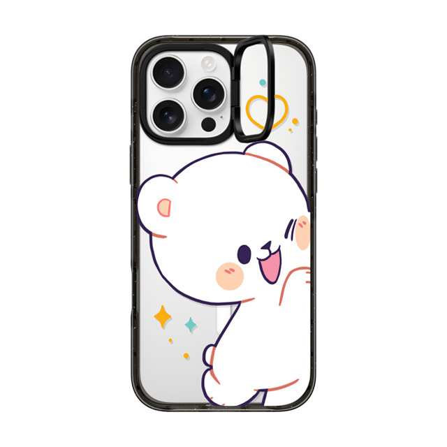 MilkMochaBear x CASETiFY iPhone 16 Pro Max ケース ブラック インパクトリングスタンドケース MagSafe対応 Bumping Milk