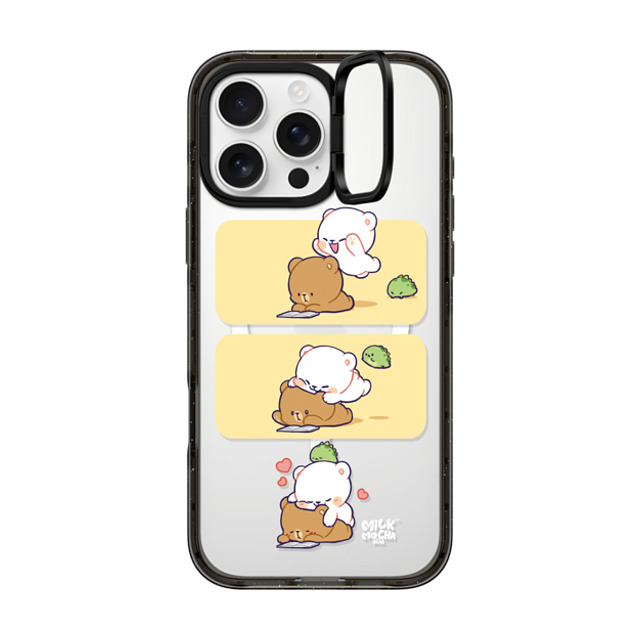 MilkMochaBear x CASETiFY iPhone 16 Pro Max ケース ブラック インパクトリングスタンドケース MagSafe対応 Jump Hug