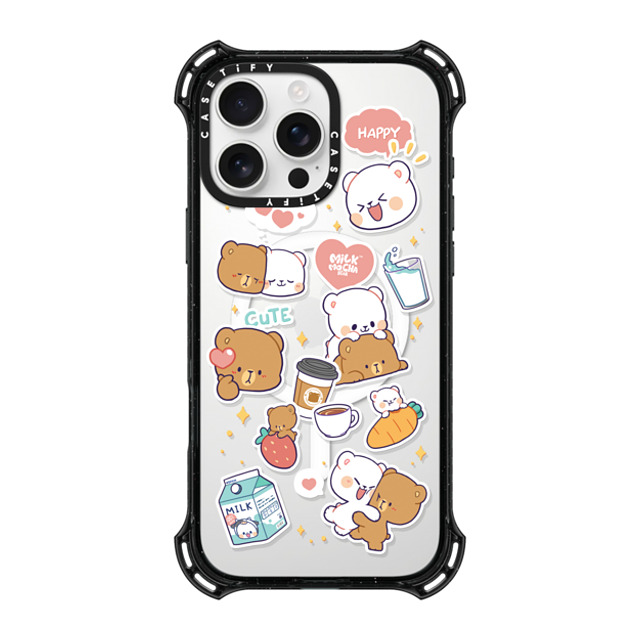 MilkMochaBear x CASETiFY iPhone 16 Pro Max ケース ブラック バウンスケース Happiness is You