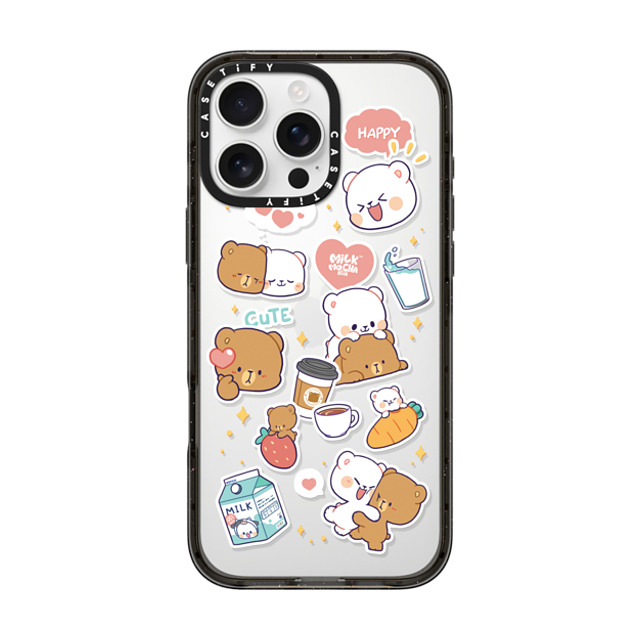 MilkMochaBear x CASETiFY iPhone 16 Pro Max ケース ブラック インパクトケース Happiness is You