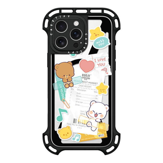 MilkMochaBear x CASETiFY iPhone 16 Pro Max ケース ブラック ウルトラ バウンスケース MagSafe対応 Love Receipt