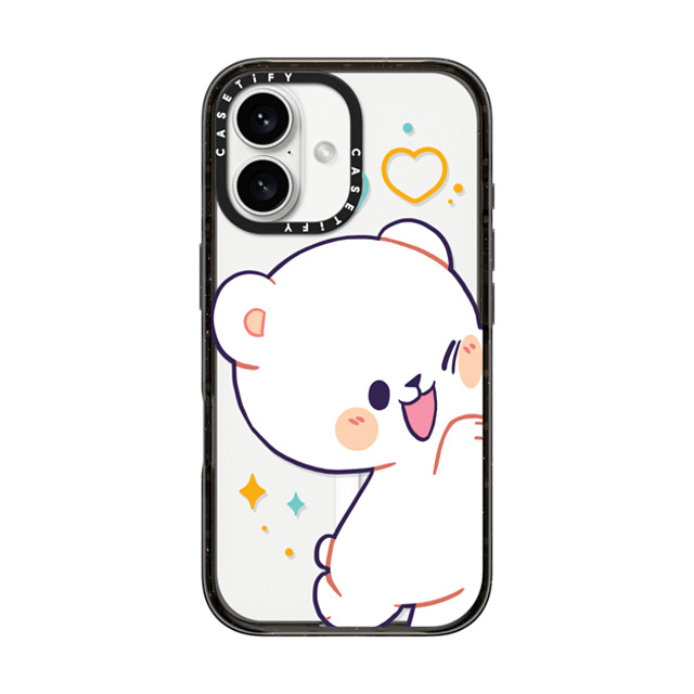 MilkMochaBear x CASETiFY iPhone 16 ケース ブラック インパクトケース MagSafe対応 Bumping Milk