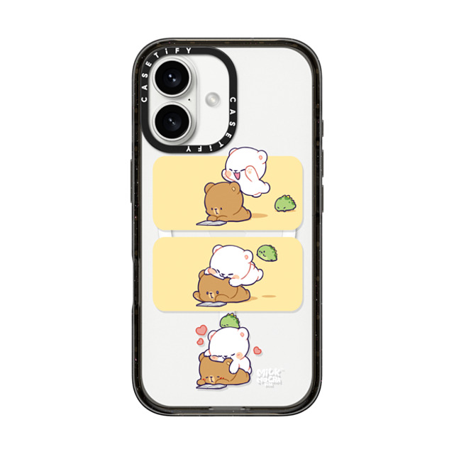 MilkMochaBear x CASETiFY iPhone 16 ケース ブラック インパクトケース MagSafe対応 Jump Hug