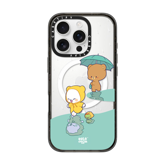 MilkMochaBear x CASETiFY iPhone 16 Pro ケース ブラック インパクトケース MagSafe対応 Rainy Day