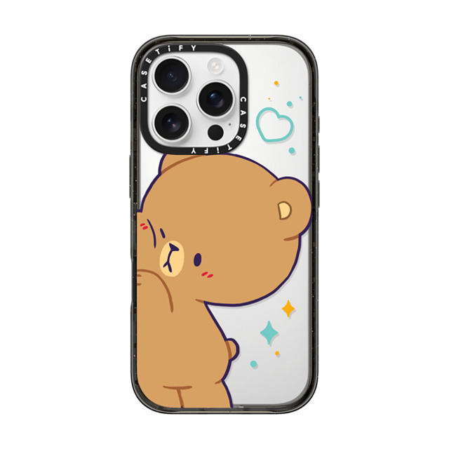 MilkMochaBear x CASETiFY iPhone 16 Pro ケース ブラック インパクトケース Bumping Mocha