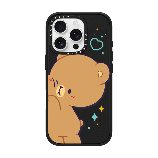 MilkMochaBear x CASETiFY iPhone 16 Pro ケース マットブラック インパクトケース Bumping Mocha