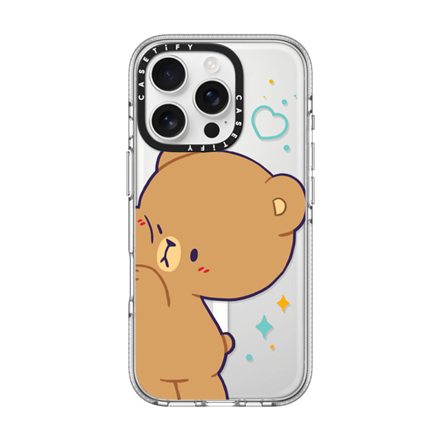 MilkMochaBear x CASETiFY iPhone 16 Pro ケース クリア クリア ケース MagSafe対応 Bumping Mocha