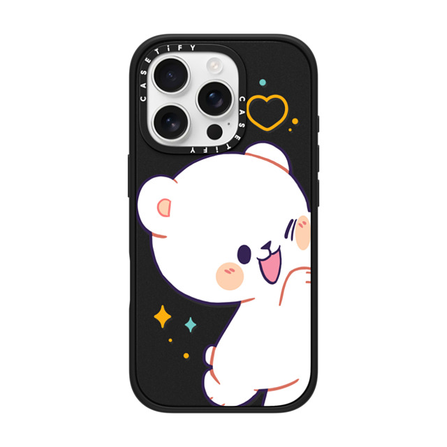 MilkMochaBear x CASETiFY iPhone 16 Pro ケース マットブラック インパクトケース MagSafe対応 Bumping Milk