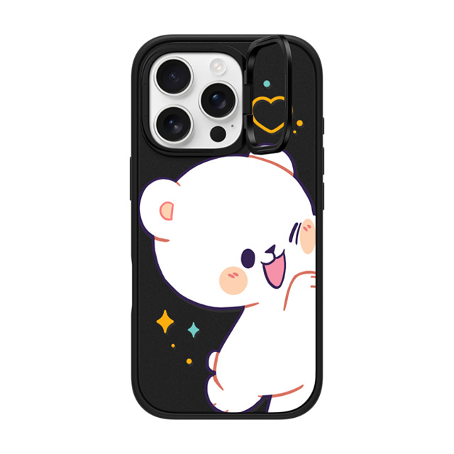 MilkMochaBear x CASETiFY iPhone 16 Pro ケース マットブラック インパクトリングスタンドケース MagSafe対応 Bumping Milk