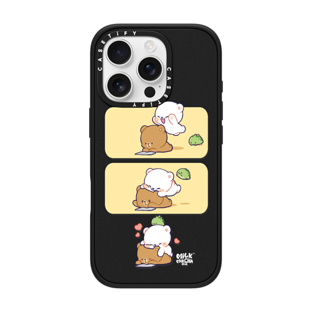 MilkMochaBear x CASETiFY iPhone 16 Pro ケース マットブラック インパクトケース MagSafe対応 Jump Hug