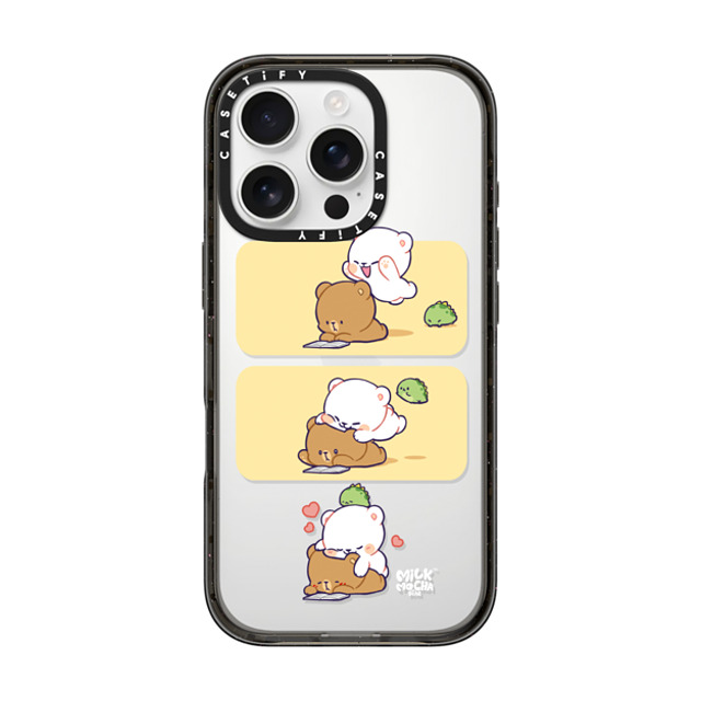 MilkMochaBear x CASETiFY iPhone 16 Pro ケース ブラック インパクトケース Jump Hug