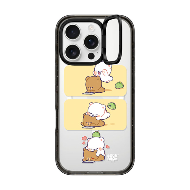 MilkMochaBear x CASETiFY iPhone 16 Pro ケース ブラック インパクトリングスタンドケース MagSafe対応 Jump Hug