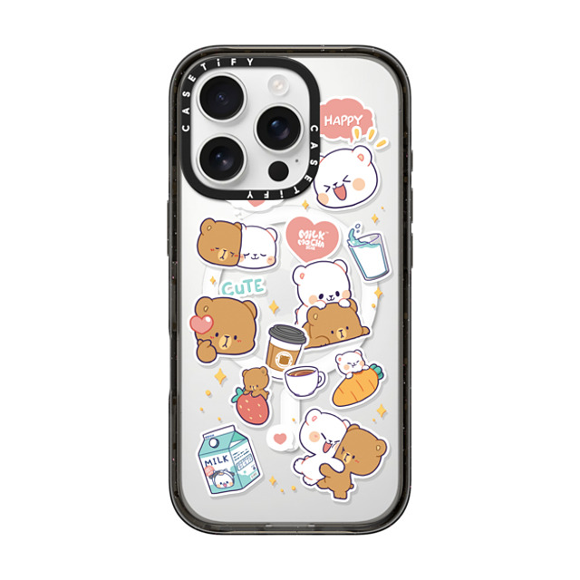 MilkMochaBear x CASETiFY iPhone 16 Pro ケース ブラック インパクトケース MagSafe対応 Happiness is You