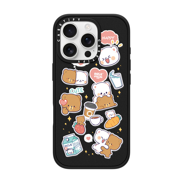 MilkMochaBear x CASETiFY iPhone 16 Pro ケース マットブラック インパクトケース MagSafe対応 Happiness is You