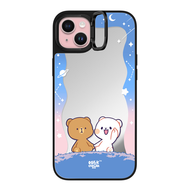 MilkMochaBear x CASETiFY iPhone 15 Plus Case Silver on Black ミラー リングスタンドケース MagSafe対応 Shooting Star MilkMochaBear x CASETiFY iPhone 15 Plus Case Silver on Black ミラー リングスタンドケース MagSafe対応 Shooting Star