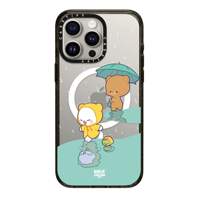 MilkMochaBear x CASETiFY iPhone 15 Pro Max ケース ブラック インパクトケース MagSafe対応 Rainy Day