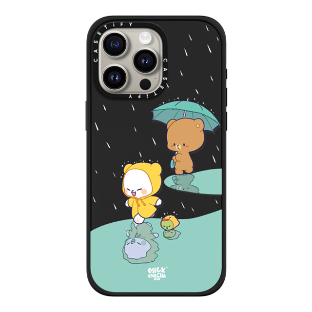 MilkMochaBear x CASETiFY iPhone 15 Pro Max ケース マットブラック インパクトケース MagSafe対応 Rainy Day