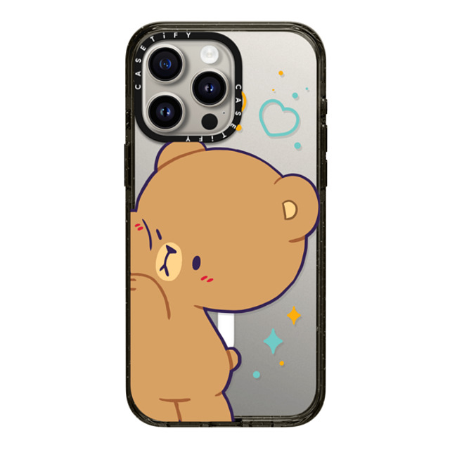 MilkMochaBear x CASETiFY iPhone 15 Pro Max ケース ブラック インパクトケース MagSafe対応 Bumping Mocha