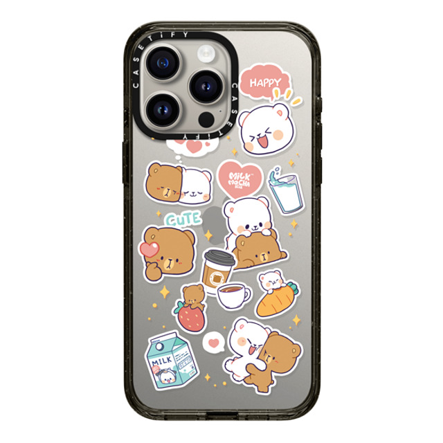 MilkMochaBear x CASETiFY iPhone 15 Pro Max ケース ブラック インパクトケース Happiness is You