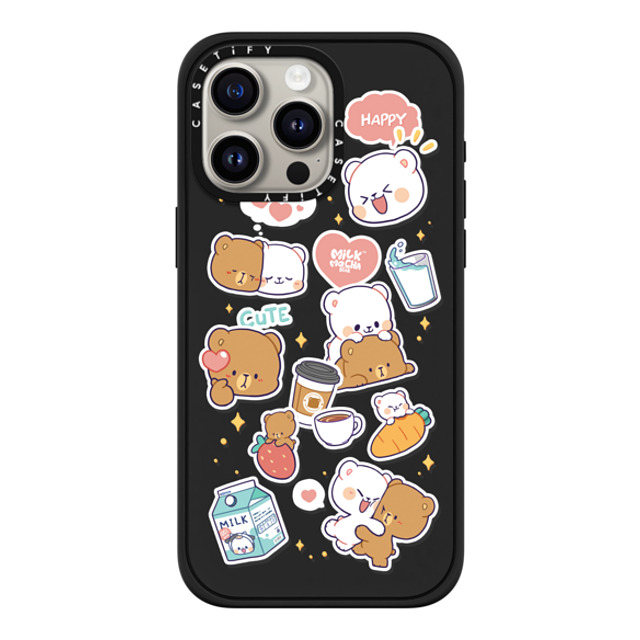 MilkMochaBear x CASETiFY iPhone 15 Pro Max ケース マットブラック インパクトケース MagSafe対応 Happiness is You