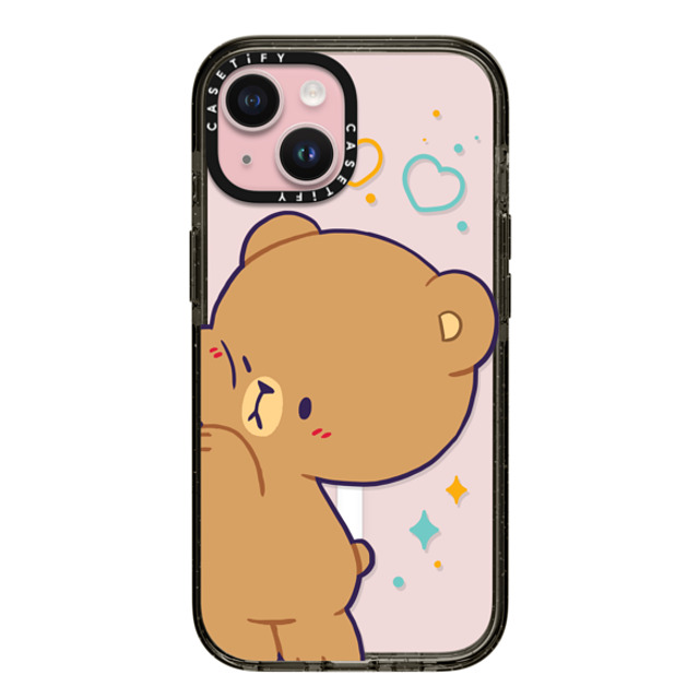 MilkMochaBear x CASETiFY iPhone 15 ケース ブラック インパクトケース MagSafe対応 Bumping Mocha