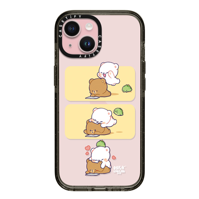 MilkMochaBear x CASETiFY iPhone 15 ケース ブラック インパクトケース Jump Hug