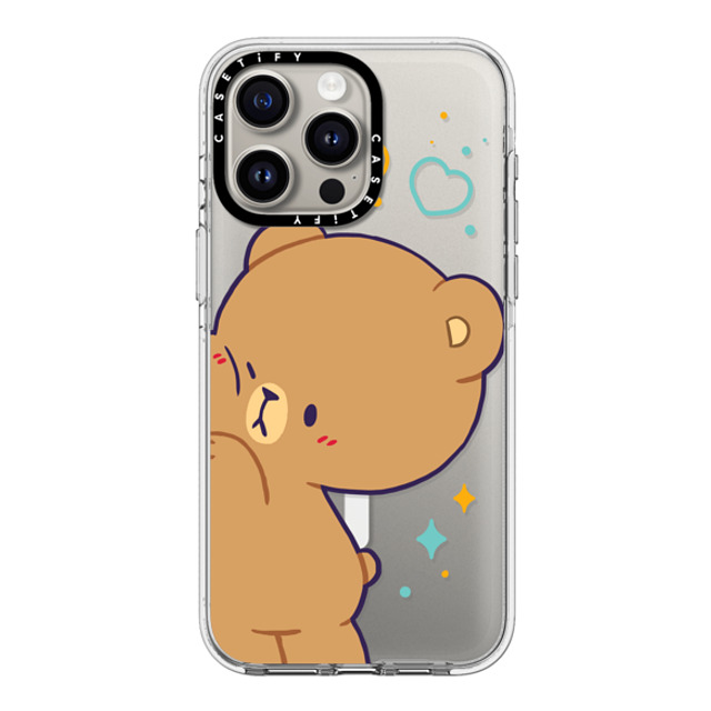 MilkMochaBear x CASETiFY iPhone 15 Pro Max ケース クリア クリア ケース MagSafe対応 Bumping Mocha