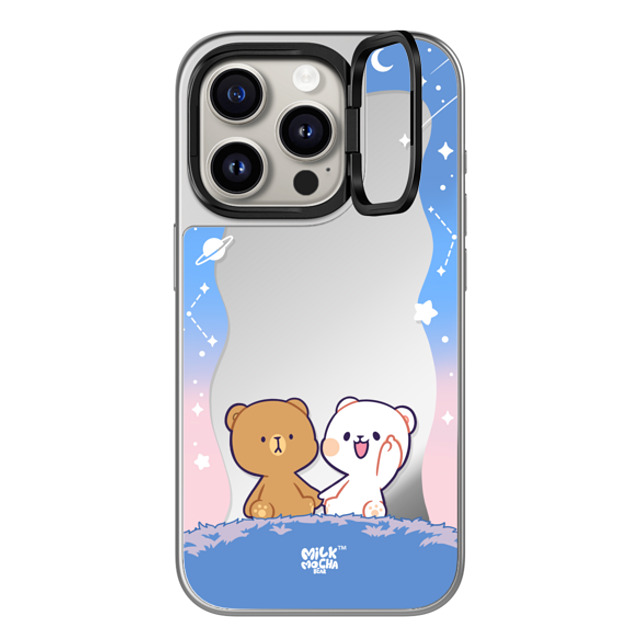 MilkMochaBear x CASETiFY iPhone 15 Pro Case シルバー (シルバーバンパー) ミラー リングスタンドケース MagSafe対応 Shooting Star MilkMochaBear x CASETiFY iPhone 15 Pro Case シルバー (シルバーバンパー) ミラー リングスタンドケース MagSafe対応 Shooting Star