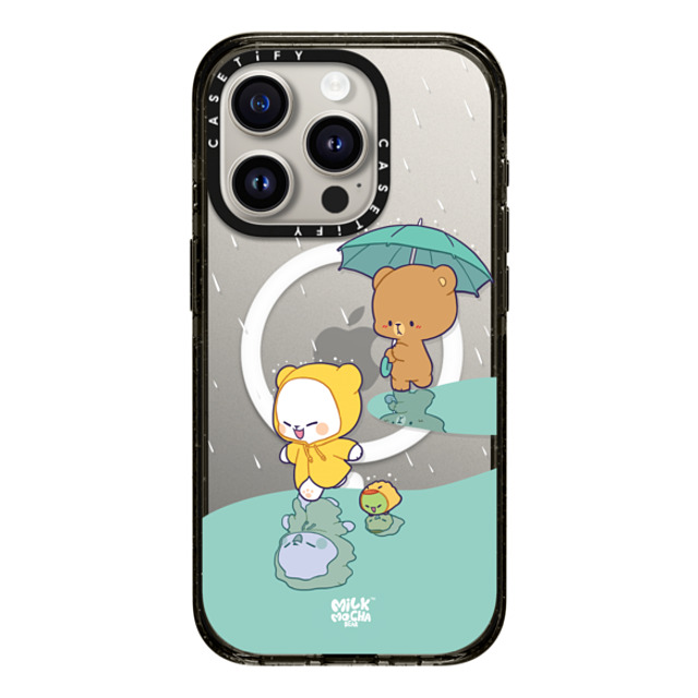 MilkMochaBear x CASETiFY iPhone 15 Pro ケース ブラック インパクトケース MagSafe対応 Rainy Day