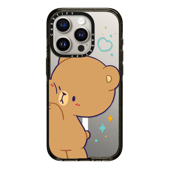 MilkMochaBear x CASETiFY iPhone 15 Pro ケース ブラック インパクトケース MagSafe対応 Bumping Mocha