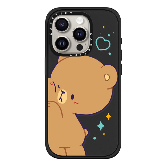 MilkMochaBear x CASETiFY iPhone 15 Pro ケース マットブラック インパクトケース MagSafe対応 Bumping Mocha