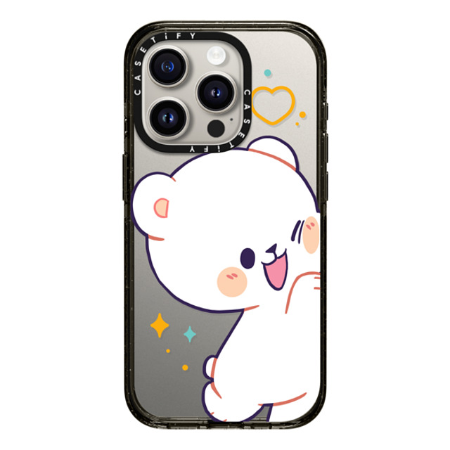 MilkMochaBear x CASETiFY iPhone 15 Pro ケース ブラック インパクトケース Bumping Milk