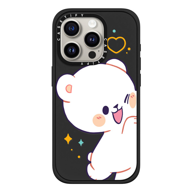 MilkMochaBear x CASETiFY iPhone 15 Pro ケース マットブラック インパクトケース MagSafe対応 Bumping Milk