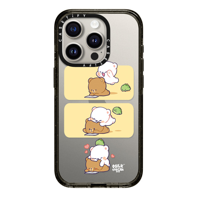 MilkMochaBear x CASETiFY iPhone 15 Pro ケース ブラック インパクトケース Jump Hug