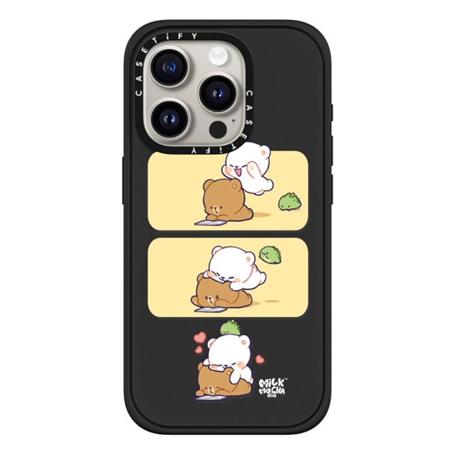 MilkMochaBear x CASETiFY iPhone 15 Pro ケース マットブラック インパクトケース MagSafe対応 Jump Hug