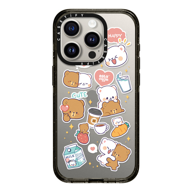 MilkMochaBear x CASETiFY iPhone 15 Pro ケース ブラック インパクトケース Happiness is You