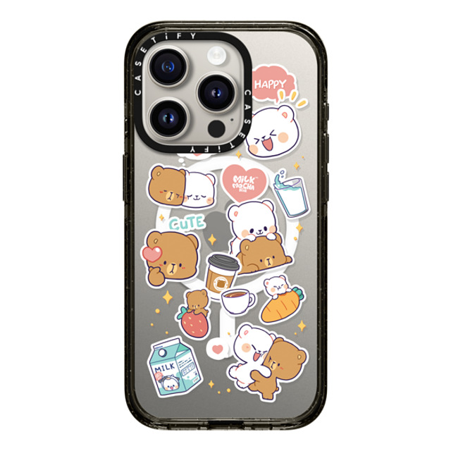 MilkMochaBear x CASETiFY iPhone 15 Pro ケース ブラック インパクトケース MagSafe対応 Happiness is You