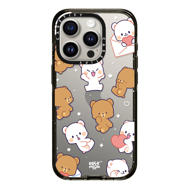 MilkMochaBear x CASETiFY iPhone 15 Pro ケース ブラック インパクトケース Sending Hearts