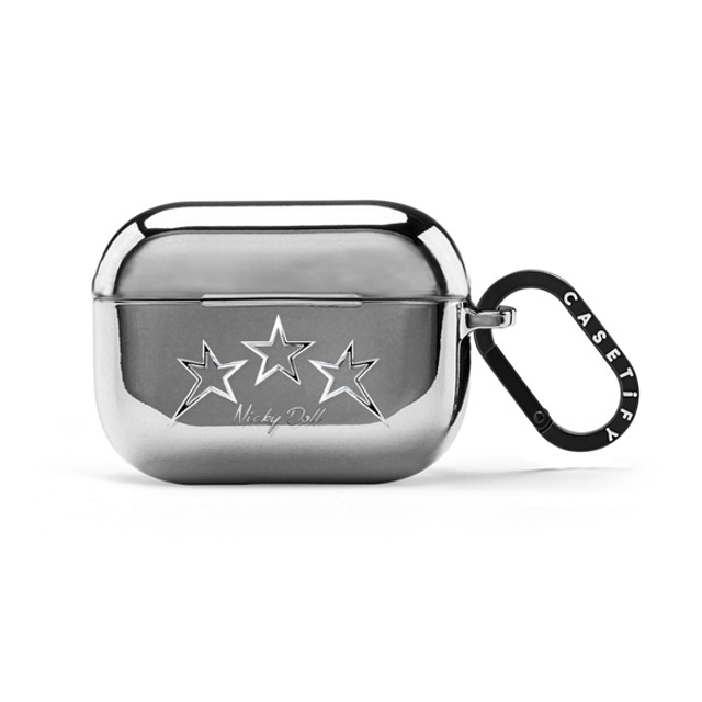 CASETiFY AirPods Pro 2 シルバー ミラー ケース Star Star Nicky Stars Back to School CASETiFY AirPods Pro 2 シルバー ミラー ケース Star Star Nicky Stars Back to School